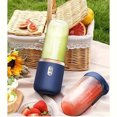 Portable Blender & Juicer 2-in-1 - USB Rechargeable Includes 6 Blades & Double Cups Ideal for Smoothies Iced Drinks & Halloween