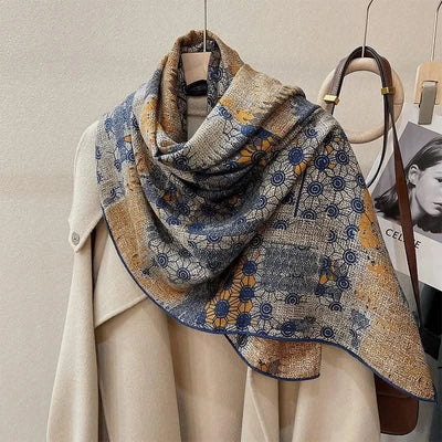 women's autumn and winter silk and wool dual purpose high-end scarves  large