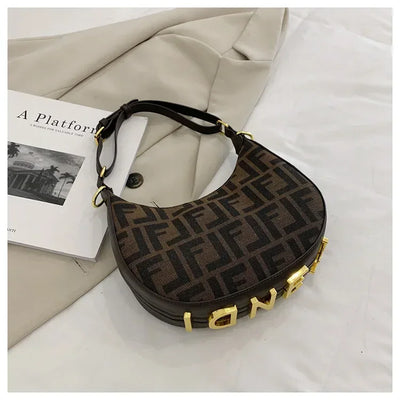 ‌2025 New Designer Underarm Bag Women Fashion Shoulder Handbag PU Leather Monogram Letter Print Crossbody Purse‌