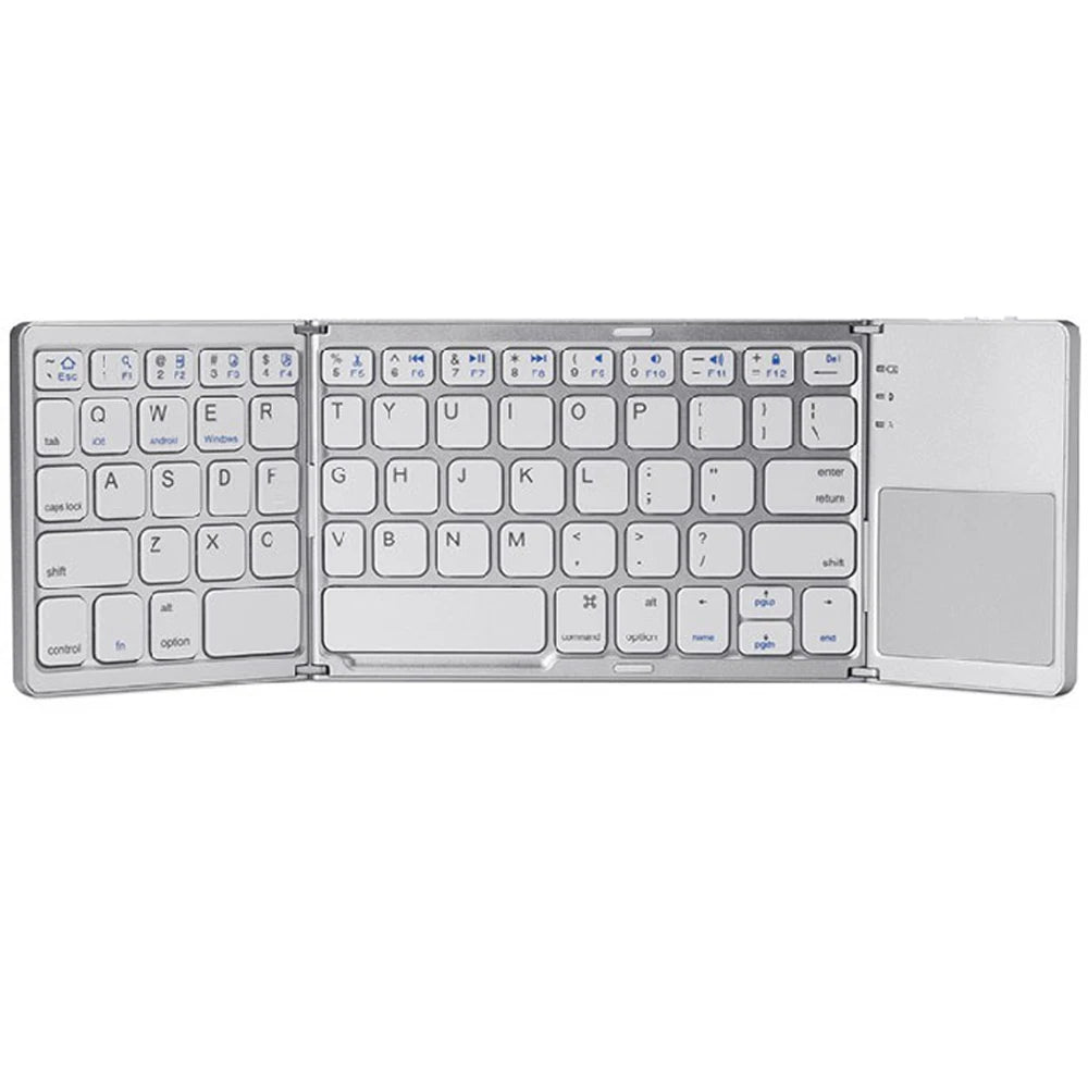 Portable Mini Three Folding Wireless Bluetooth Keyboard Foldable Touchpad Keypad for IOS Android Windows ipad Tablet Laptop