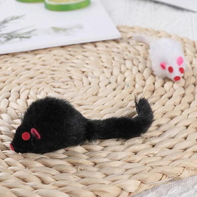 Rattle Mouse Toy for Pet Soft Plush Play Catch Kitten Interactive Mice for Indoor Cats White / Dropshipping