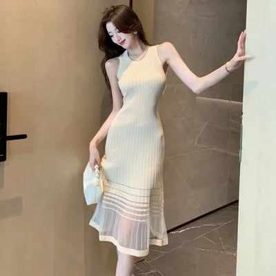 Dresses for Women Black SMidi Woman Dress Party Evening Night Club Prom Casual Youth G Fashion Summer 2024 Retro Sensual Sexy X