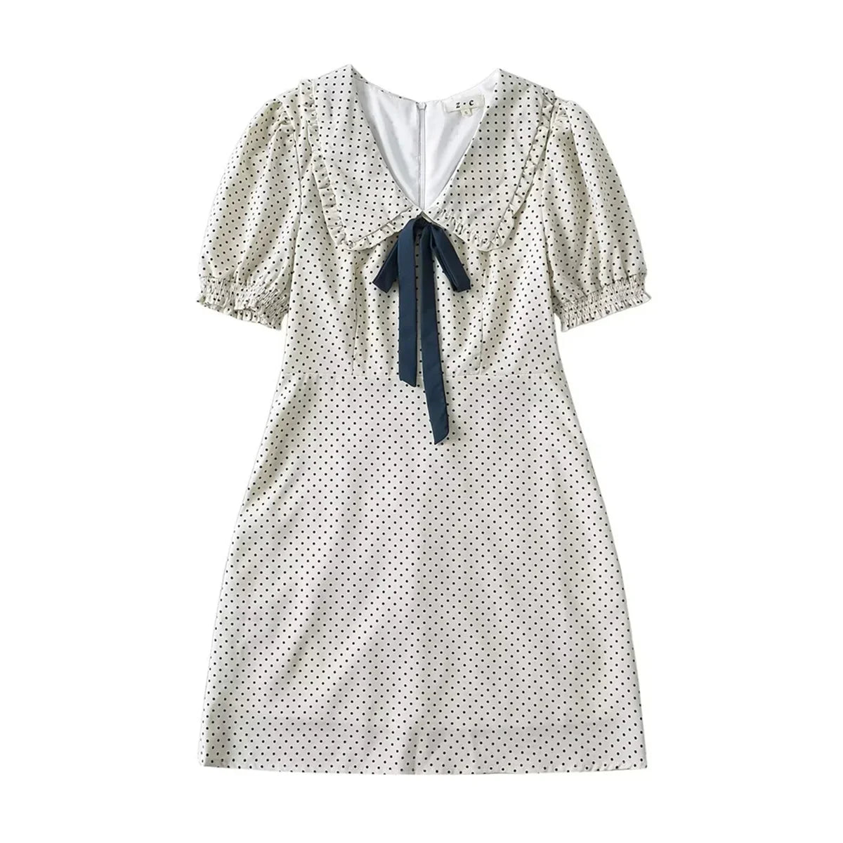 Luxury Dresses Women 2025 Summer Short Dress Sexy Frenchy Mini Dress Short Puff Sleeve Mini Dress With Bow Detail Dots Print