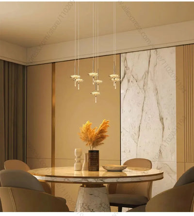 Led Chandelier Home Decoration Lighting Hanging Lamps Living Room Indoor Gloss Island Kitchen Lamps Chrome Staircase Chandelier