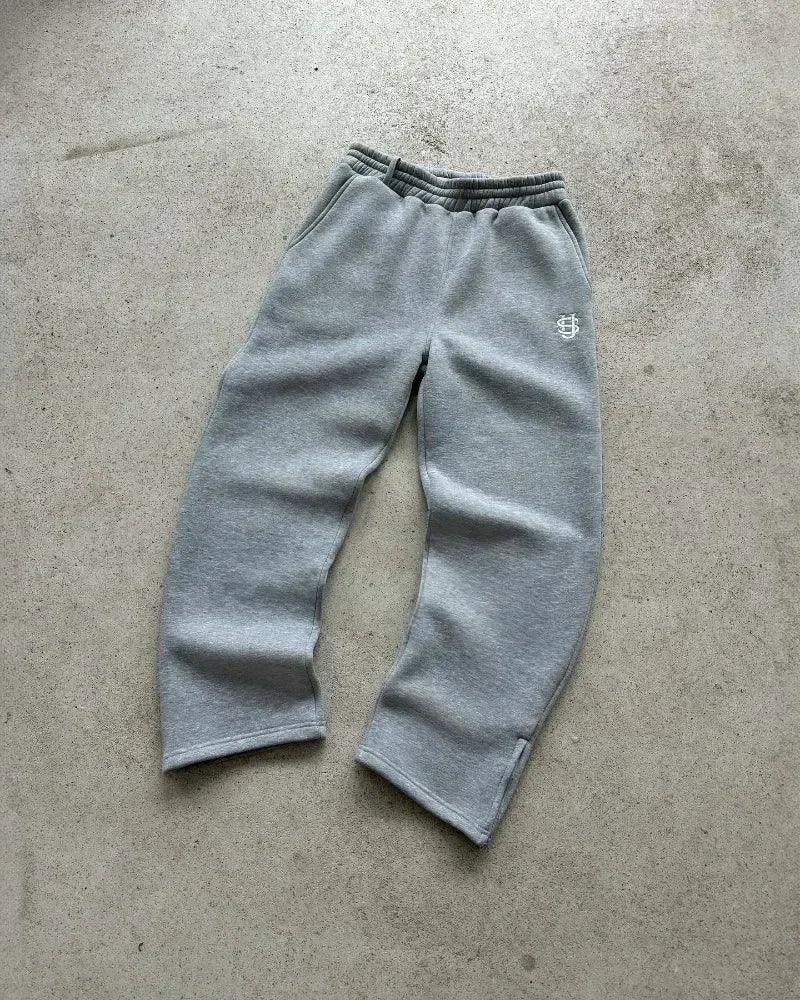 Harajuku embroidery pattern baggy pants retro loose sweatpants women joggers women pant leg zipper hip hop casual crop pants