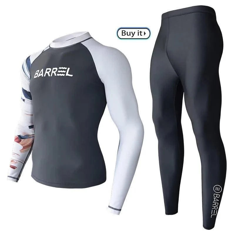 Long Sleeve Neoprene Wetsuit Women Rash Guards Swimwear Two-Piece Swimsuit Men Surfing Swimming Suit Beach Diving Bath Suit