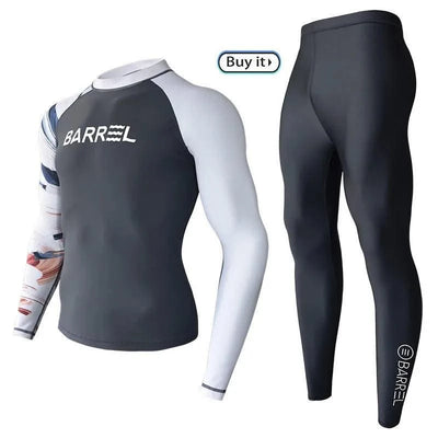Long Sleeve Neoprene Wetsuit Women Rash Guards Swimwear Two-Piece Swimsuit Men Surfing Swimming Suit Beach Diving Bath Suit