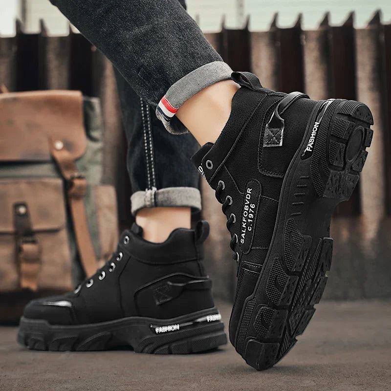 Men's Boots Are Durable, Anti-slip, Fashionable and Trendy New Low-top PU Leather High-quality Outdoor Mountaineering Work Boots