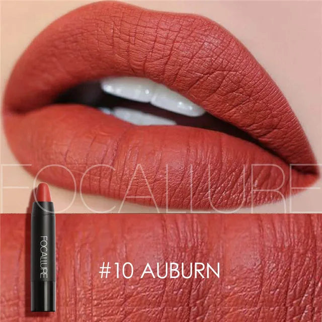 Focallure Matte Lipstick 19 Colors Waterproof Matte Lipsticks Soft Texture Lip Stick Cosmetic Sext Red Nude Lip Makeup Batom