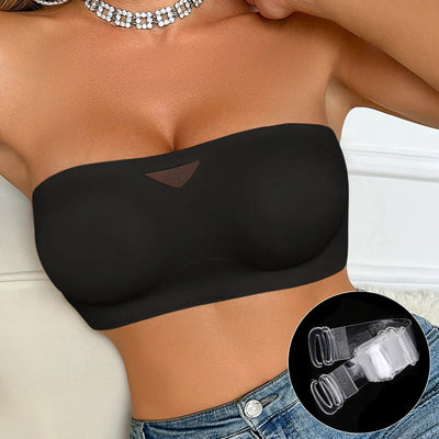 Women Sexy Bra Breathable Seamless Bralette - See-Through Detachable Straps, Push-Up, Comfortable, Non-Slip, Lightweight