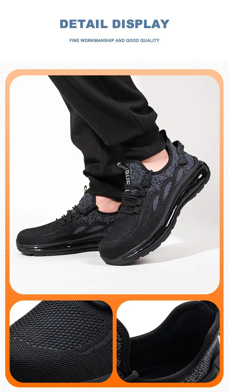 Non Slip Lightweight Breathable Sneakers for Women Steel Toe Indestructible Safety Shoes Anti-puncture Protection Safety Shoes