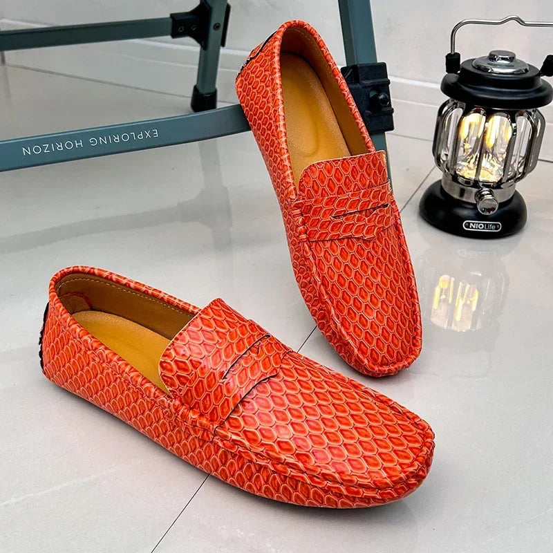 New Loafers Men Handmade Leather Dress Shoes Man Driving Flats Slip on Luxury Comfy Moccasins Black Party Shoes for Men