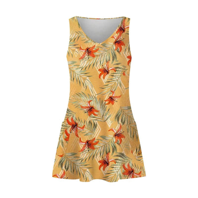 Floral Print Dresses For Women Summer Sleeveless V Neck Boho Beach Dress Vestidos Ladies Vacation Dresses Vestidos Femenino