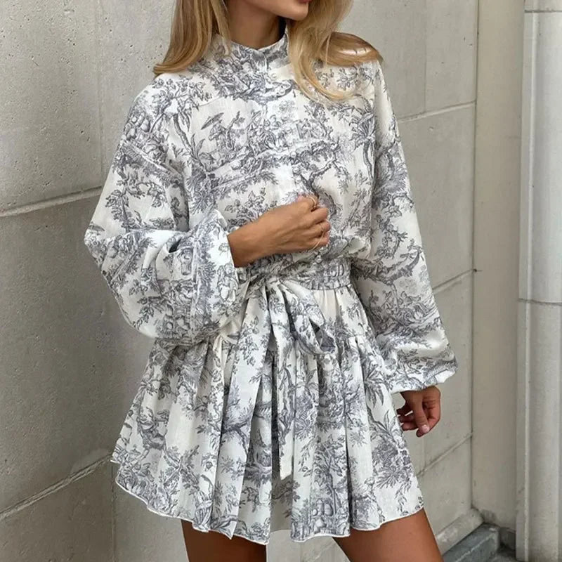 Elegant Women's Midi Dresses 2025 Autumn Long Sleeve Dress Vestidos De Mujer Винтажное Платье Abito Donna 2024 Damen Kleidung