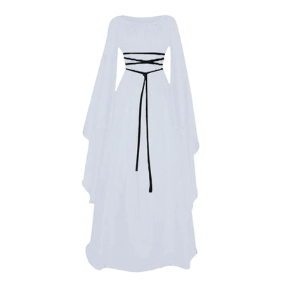 Women Dresses Vintage Medieval Cosplay Costume Ghost Witch Vampire Gothic Dress Halloween Christmas Masquerade Party Dress