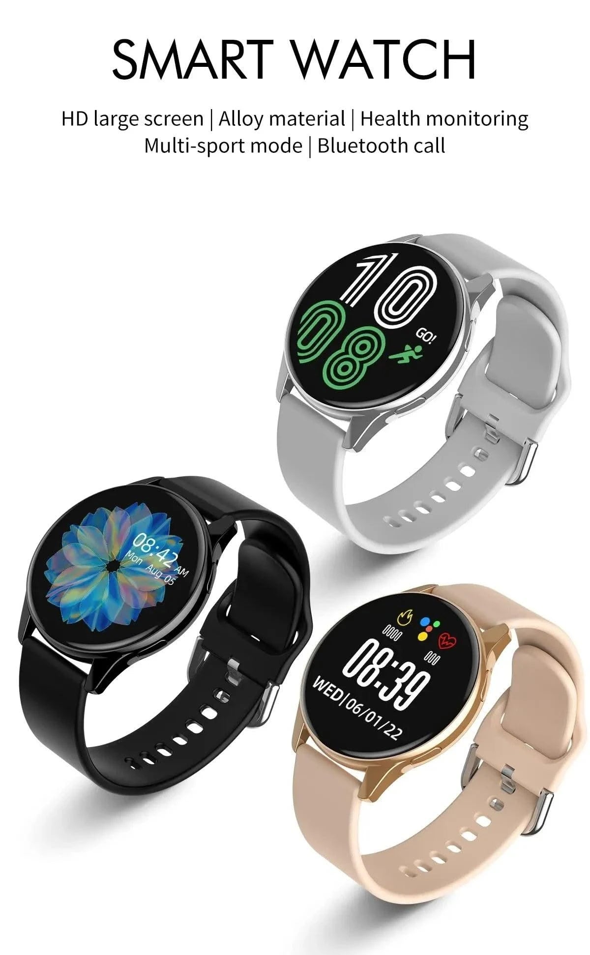 LIGE Women Bluetooth Call Smart Watch HeartRate Blood Pressure Monitoring Smartwatches Waterproof Men Smartwatch For Samsung IOS
