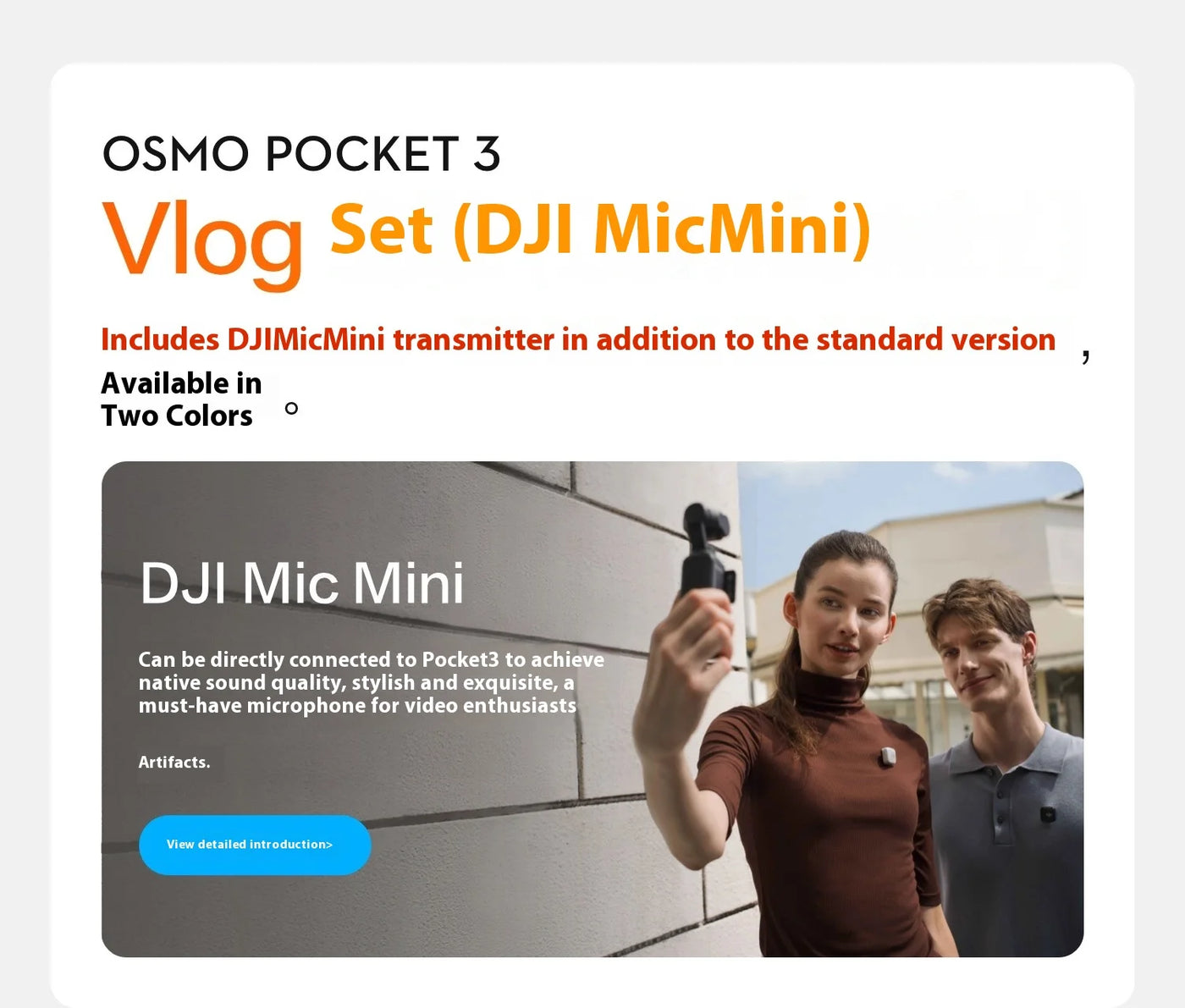 DJI Osmo Pocket 3 Handheld PTZ Smart Travel with An Inch Pocket PTZ Camera Handheld Vlog Camera Outdoorl Gifts