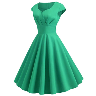 Pink Summer Elegant Party Midi Dress Women V Neck Vintage Robe Elegant Vintage Rockabilly Pin Up Party Office Midi Dresses
