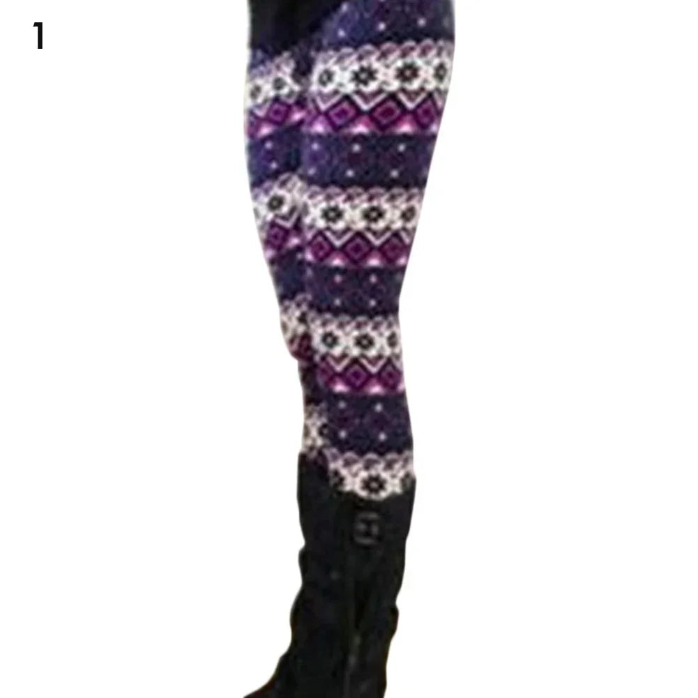 Christmas Leggings Women Tights Trouser High Waist Skinny Leggins Snowflake Elk Xmas Fitness Legging Lady Stretch Trousers Pants