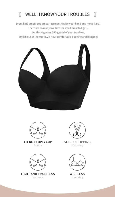 Women Full Coverage Push Up Bra Underwire Sculpting Uplift Shapewear Deep Cup T Shirt Bra Hide Back Fat Smoothing Brassiere