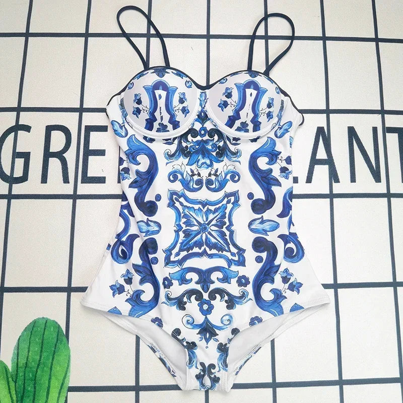 Luxury Design Women's One-piece Swimsuits Classic Hollow Swimwear Designer Brand Beach Sexy Bikini Sets