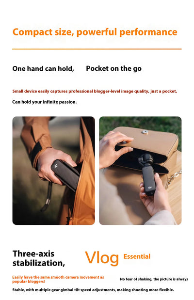 DJI Osmo Pocket 3 Handheld PTZ Smart Travel with An Inch Pocket PTZ Camera Handheld Vlog Camera Outdoorl Gifts