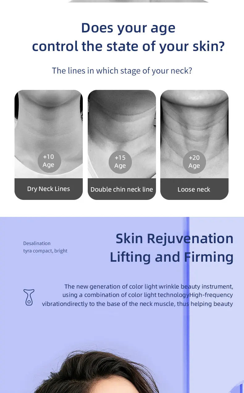 Neck Beauty Massage Instrument EMS Microcurrent LED Facial Electric Introduction Lifting And Firming Beauty Massage