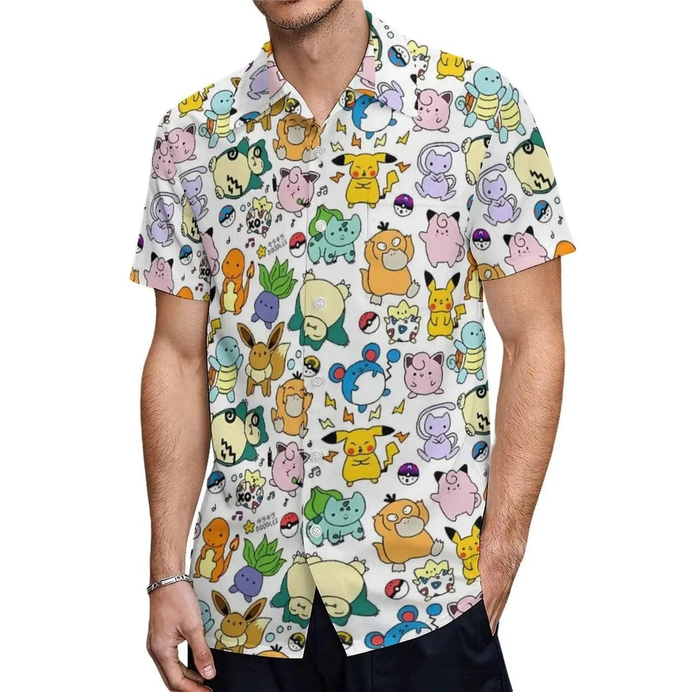 Summer Men's Shirt Cute Animal Print  Shirt