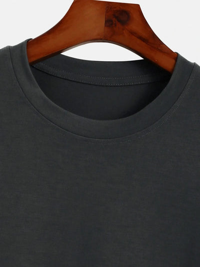 Trendy printed round neck long-sleeved T-shirt | Versatile |Casual Tops | Men's T-shirt