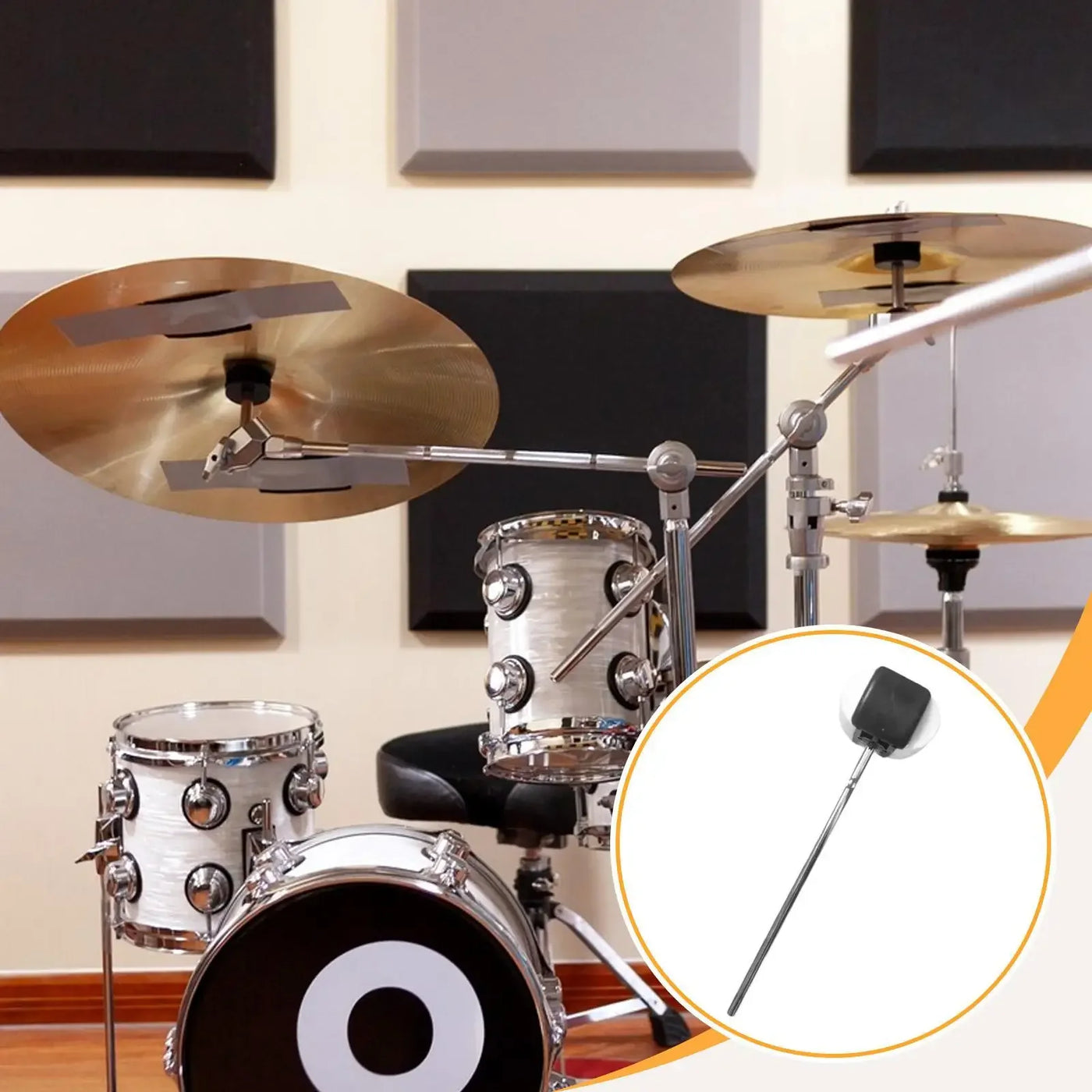 Bass Drum Pedal Beater Kick Drum Pedals Beater Metal Shaft Bass Percussion Sticks for Performance Concert Stage Practice Live