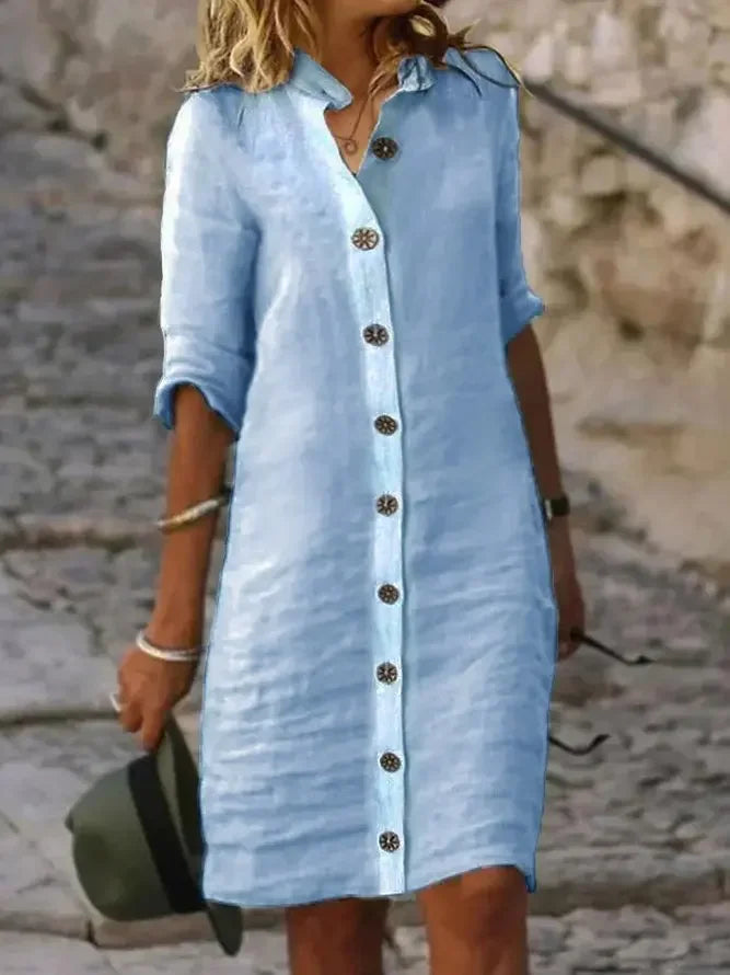 Women Mini Shirt Dress Summer Fashion  Платье  Cotton Linen White Dress Ladies Casual Holiday Vestidos Slip Dress Летнее Платье