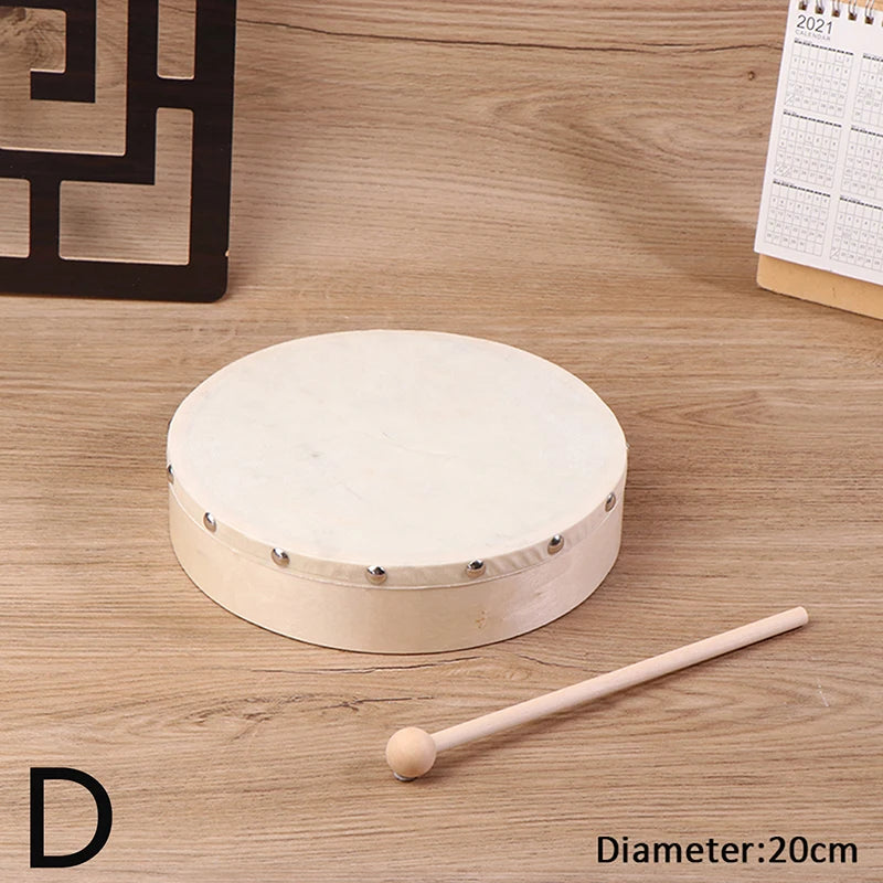 Frame Drums 4/6/7/8/9/10 Inch Hand Drum Wood Drum With Drum Stick Set Musical Game Kids Educational Toy Percussion Instrument-B2