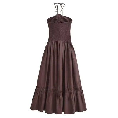 Dresses Summer Women's Chic Tube Top Hanging Neck Holiday Dress Women's Street Fashion Party Long DressFashionable temperament h