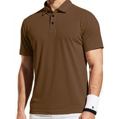 Men's Short Sleeve Polo Shirts Summer Trendy Breathable T-shirt Solid Color Casual Loose Basic Top Men Polos Shirts Streetwear