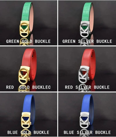 Men Fashion K Letter High quality Genuine Leather  Designer Belts | Male Waist Strap