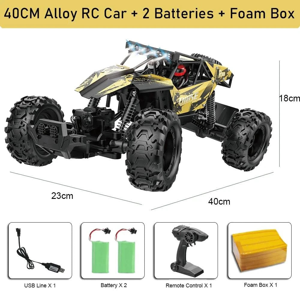 1:10 4WD RC Car With Led Lights Remote Control Cars Buggy Off Road 4x4 Radio Control Alloy Trucks Boys Toys for Chil