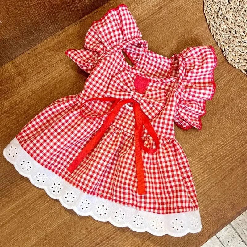 Pet Dog Clothes for Small Dogs Summer Dog Dress Fashion Print Puppy Princess Skirt Cute Flying Sleeve Cat Dress Pet Dog Costumes