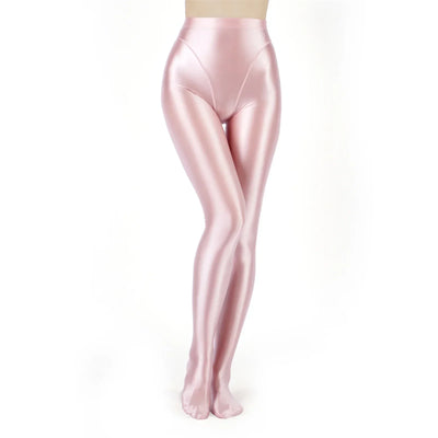 Womens Metallic Shiny Tights Pants High Waist Stretchy Stockings Pantyhose Ballet Yoga Pilates Fitness Sports Workout Leggings