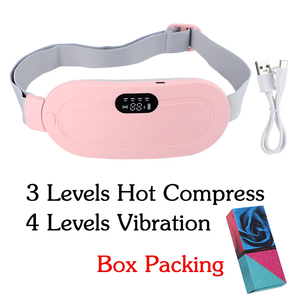 Electric Waist Massager Women Vibrator Menstrual Cramp Period Pain Relief Warmer Blood Circulation Abdominal Massage Belt