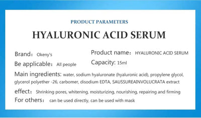 15ml Hyaluronic Acid for Face Serum Moisturizing Whitening Facial Essence Face Cream Repair Anti Aging Lifting Firming Skin Care