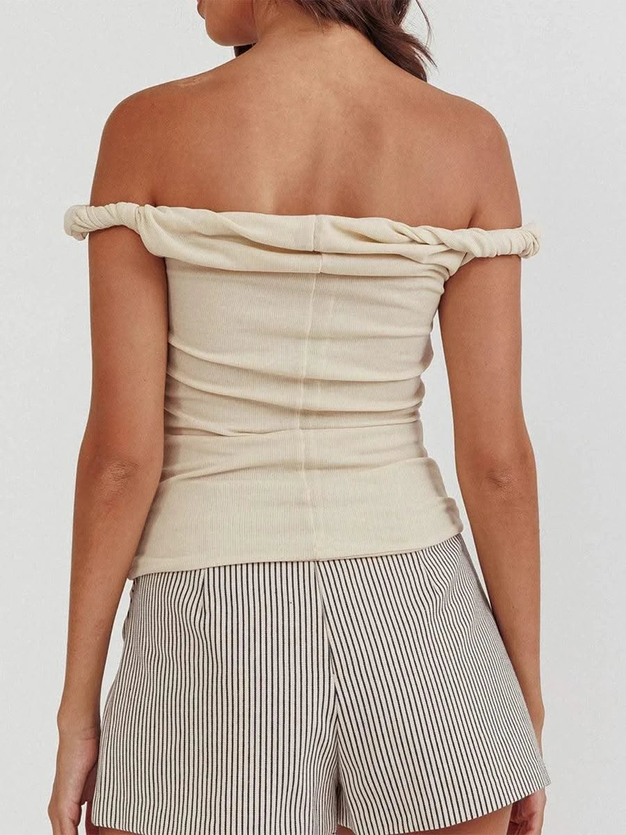 Women Twisted Off Shoulder Tank Tops