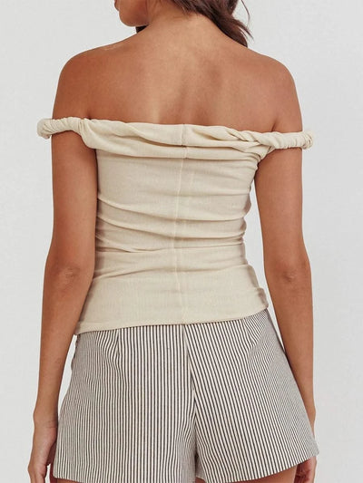 Women Twisted Off Shoulder Tank Tops