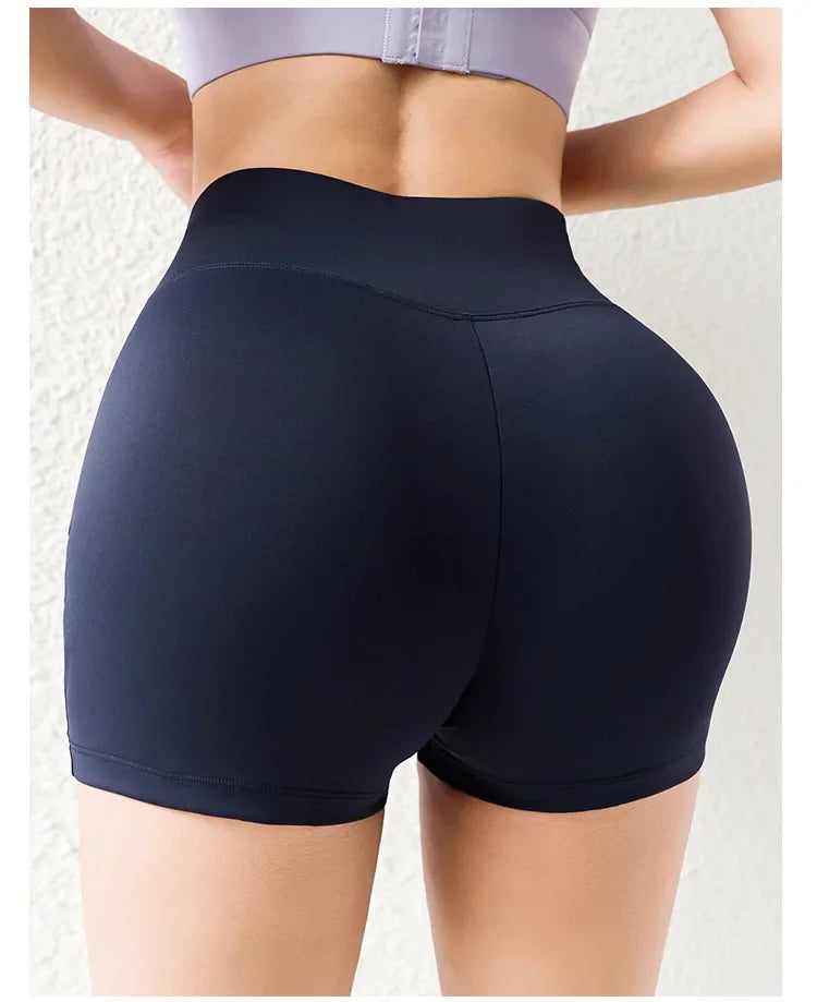 High Waist Butt Lifting Black Biker Shorts for Women - Ideal for Workout & Fitness