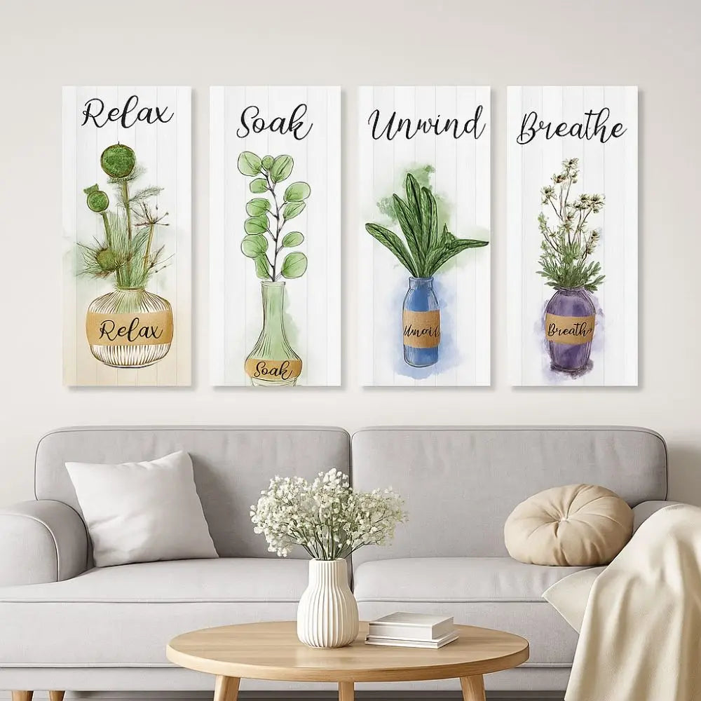 Wall Plate Wooden Floral Wall Art Handmade Rustic Style Plants Hanging Sign Decorative Wall Decor Paintings Home Decor