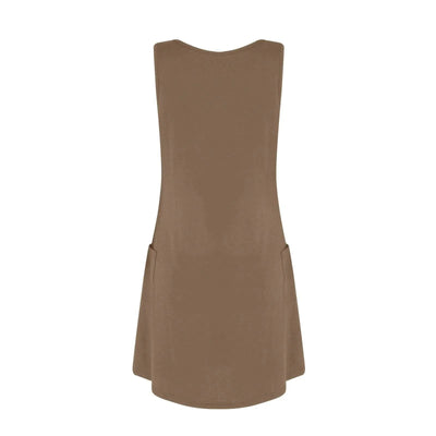 Womens Summer Dresses Plain Loose V Neck Sleeveless Sundresses Swimsuit Coverup With Pockets Vestidos Para Mujer платье женское