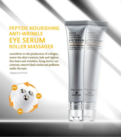 ARTISCARE Snail Face Cream + Peptide Eye Roller + Golden Eye Cream 3Pcs for Facial Moisturizing Serum Dark Circles Eye Care