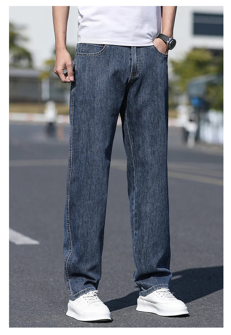Men's Jeans American High Street Micro-flared Jeans Summer Slim Fashion Brand Pants Retro Washed Straight Pants 2025