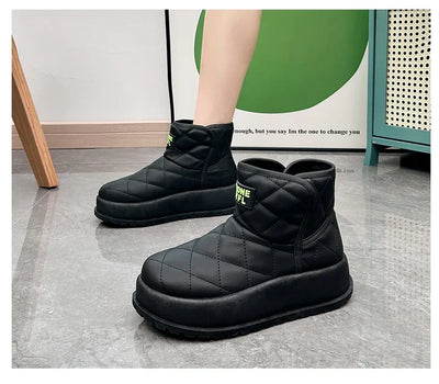 Kalsooni 2024 Winter Velvet Thick Warm Shoes Waterproof Platform Snow Boots for Women