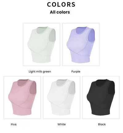 Women's Racerback Sports Bras with Padded - Summer Sleeveless Yoga Top Fitness Workout Running Shirt Breathable Quick Dry Vest