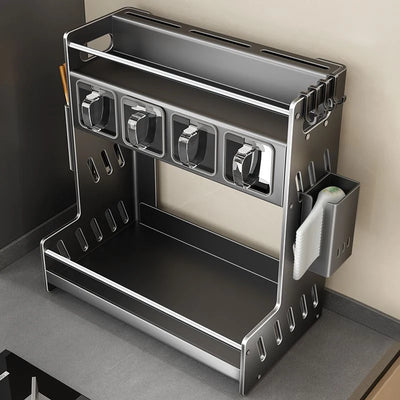 Kitchen Spice Racks Home Kitchen  Cabinet Seasoning Holder Cutlery Holder Modern Multifunction Organizers Shelves Removable